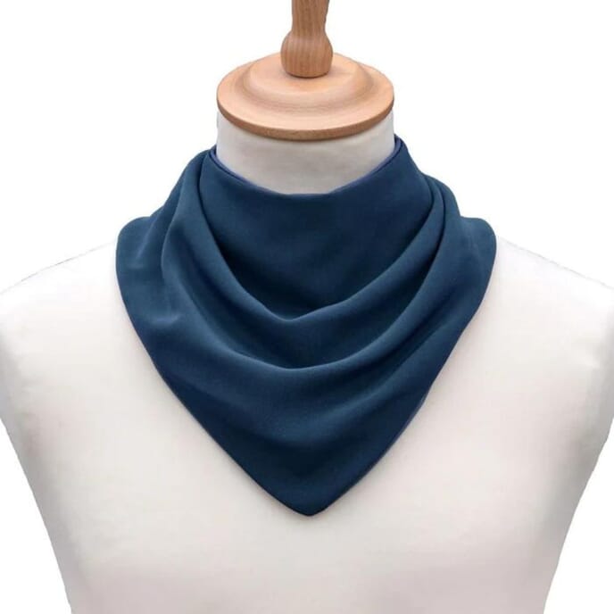 bibetta adult fabric neckerchief bib blue