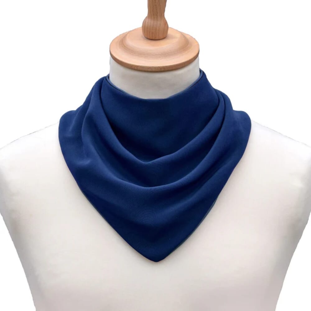 bibetta adult fabric neckerchief bib navy front