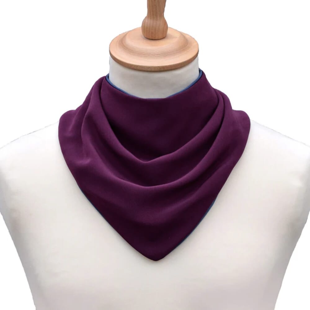bibetta adult fabric neckerchief bib purple front