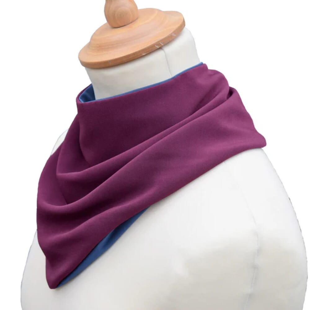 bibetta adult fabric neckerchief bib purple side