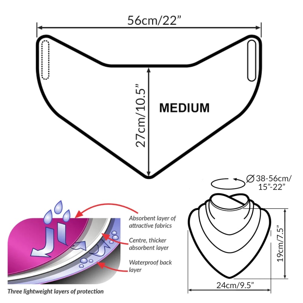 bibetta adult neckerchief bib dimensions