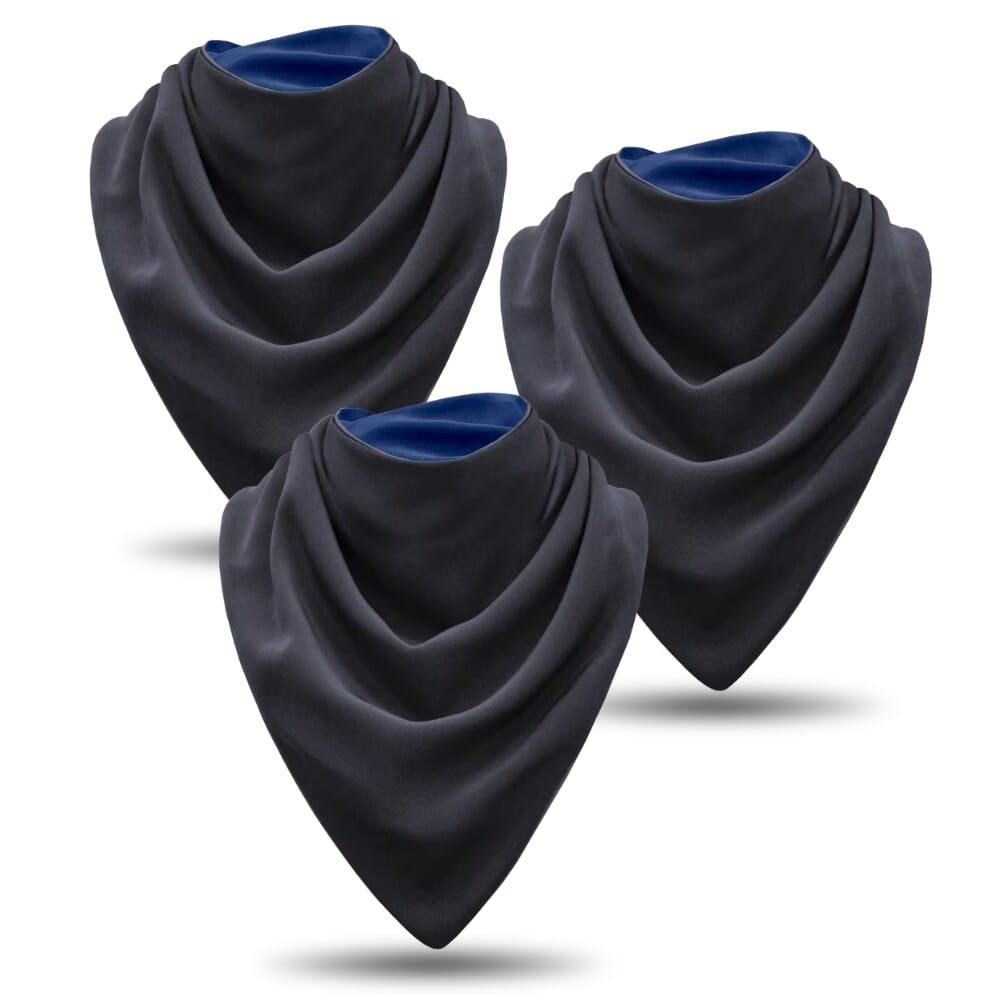 bibetta large adult neckerchief bib black pack of 3
