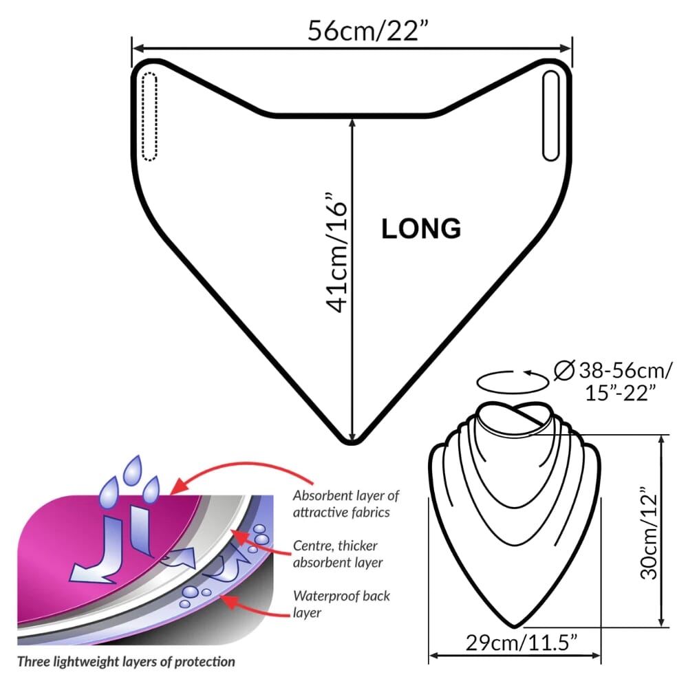 bibetta large adult neckerchief bib dimensions
