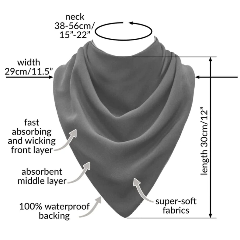 bibetta large adult neckerchief bib features