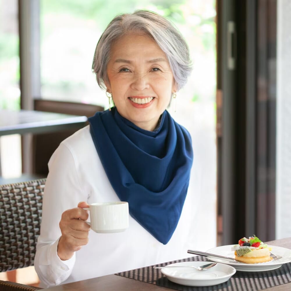 bibetta large adult neckerchief bib navy lifestyle