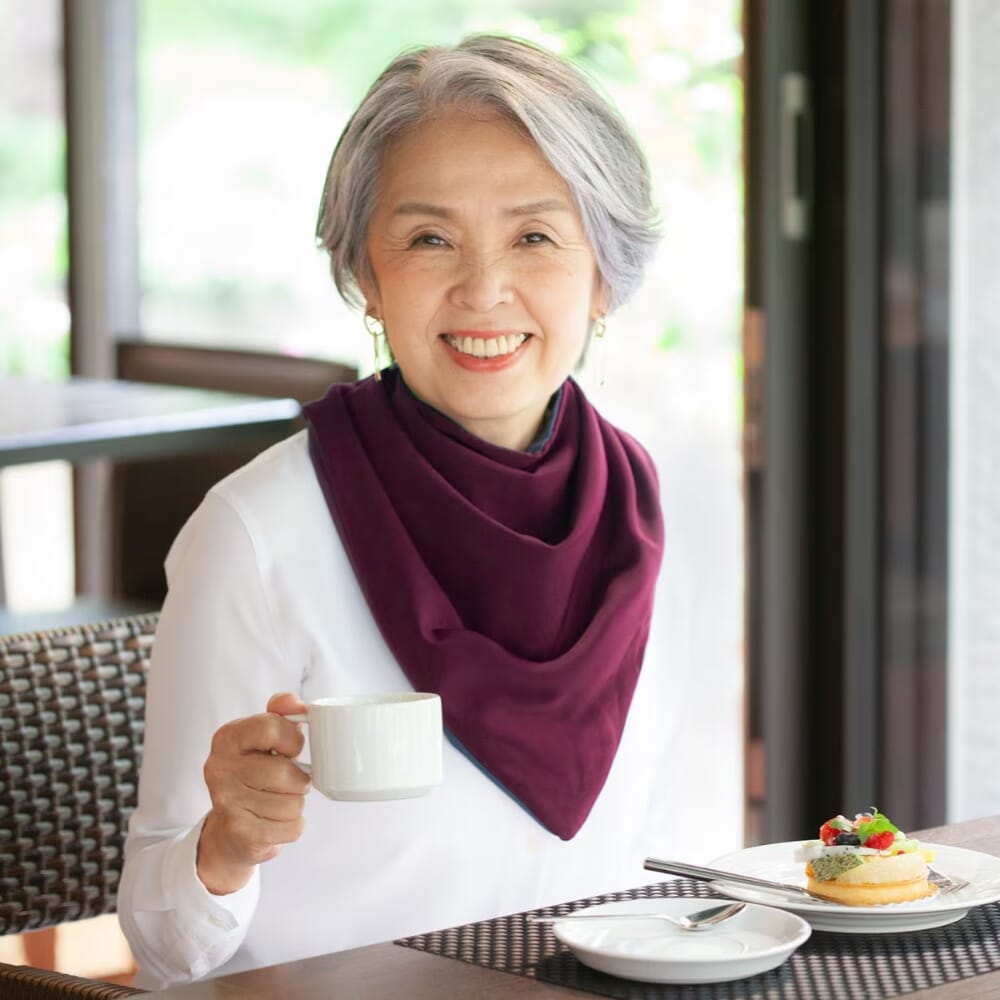 bibetta large adult neckerchief bib red lifestyle