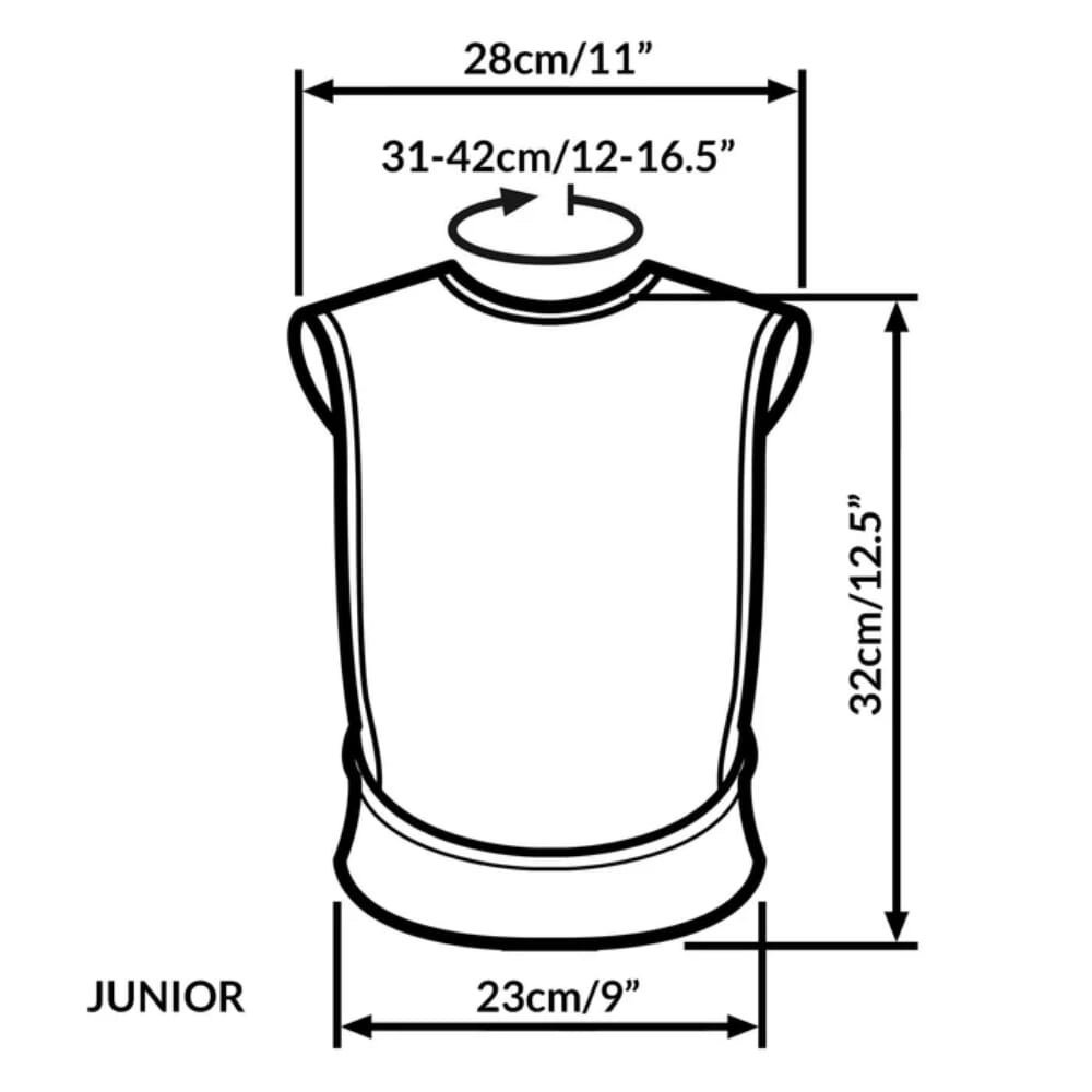 bibetta pro80 waterproof tabard bib blue junior dimesions