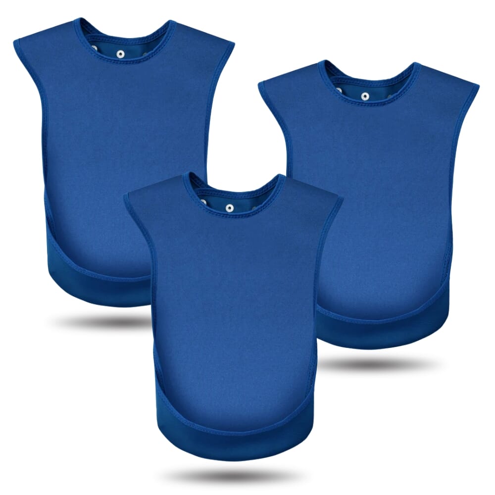 bibetta pro80 waterproof tabard bib blue junior pack of 3