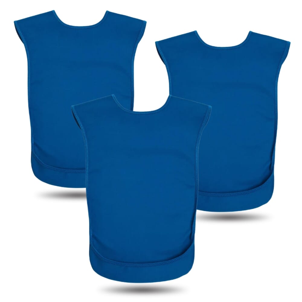 bibetta pro80 waterproof tabard bib blue medium pack of 3