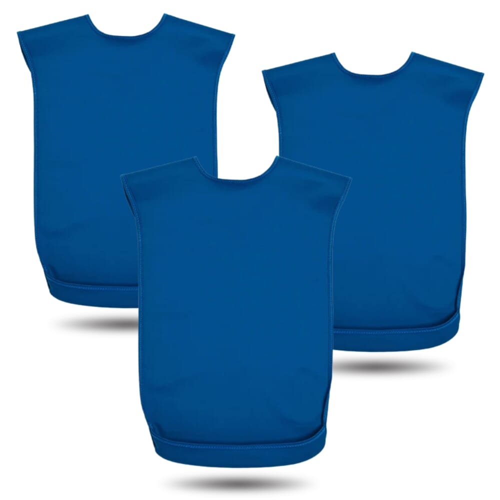 bibetta pro80 waterproof tabard bib blue small pack of 3