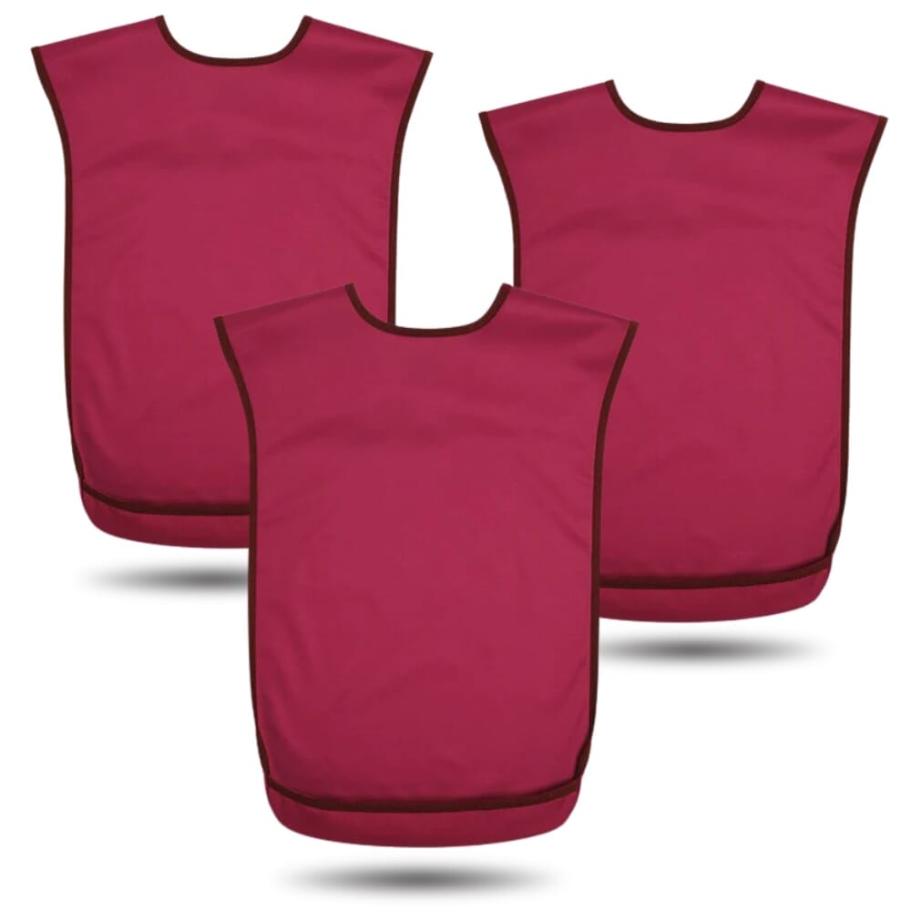 bibetta pro80 waterproof tabard bib burgundy medium pack of 3