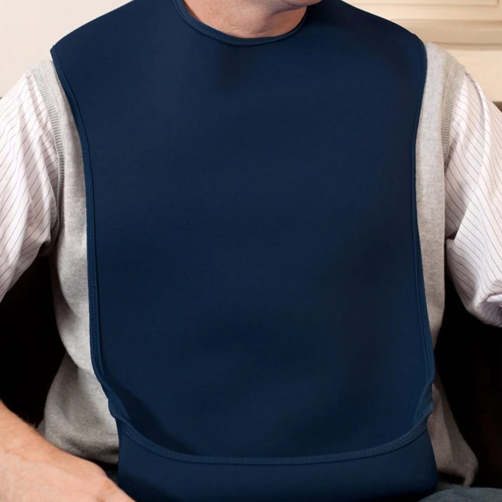 bibetta pro80 waterproof tabard bib navy small lifestyle