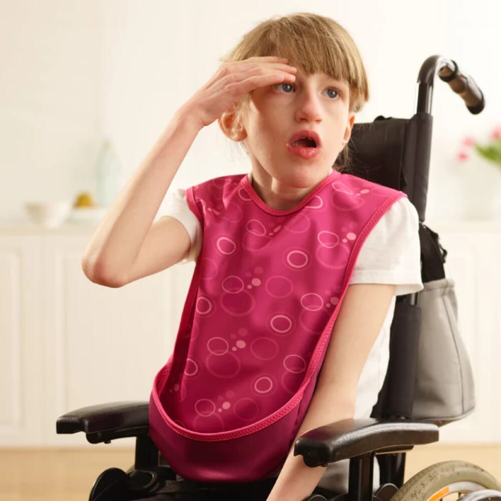 bibetta pro80 waterproof tabard bib pink bubbles junior lifestyle