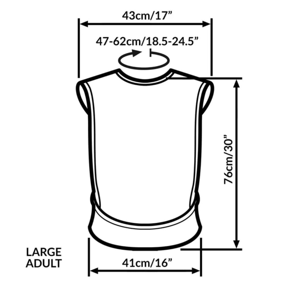 bibetta pro80 waterproof tabard bib red large dimensions