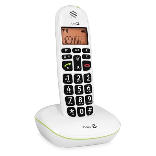 big button cordless telephone side