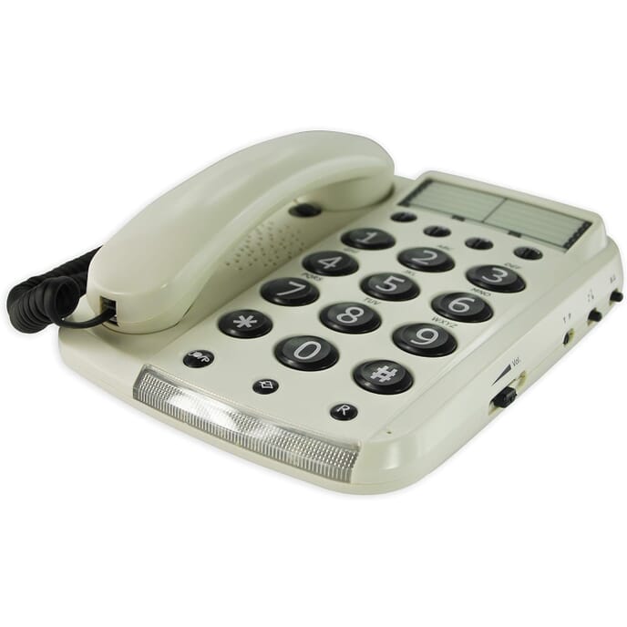 big button white telephone