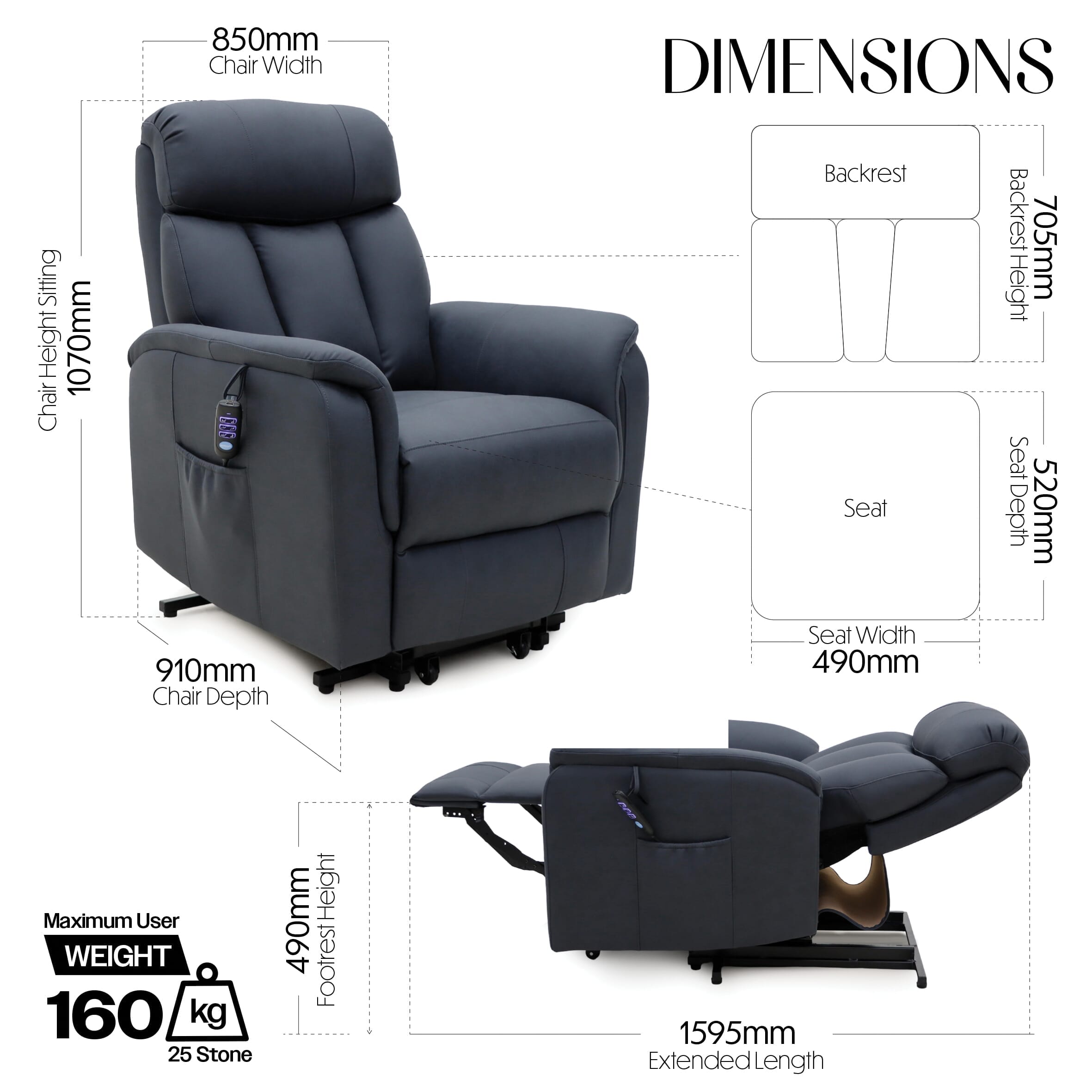 billingham dual motor riser recliner chair dimensions