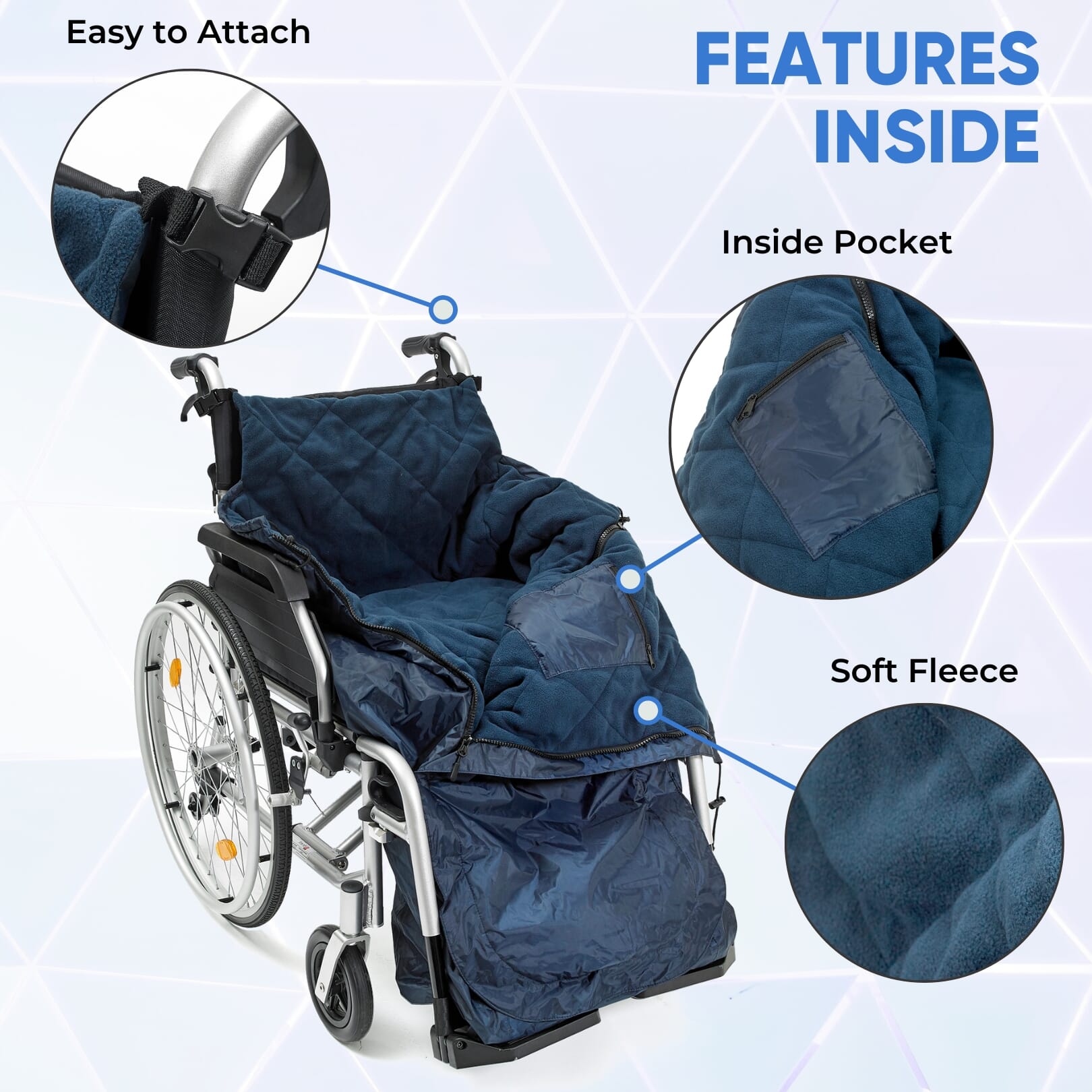 biscay deluxe wheelchair cosy inside features
