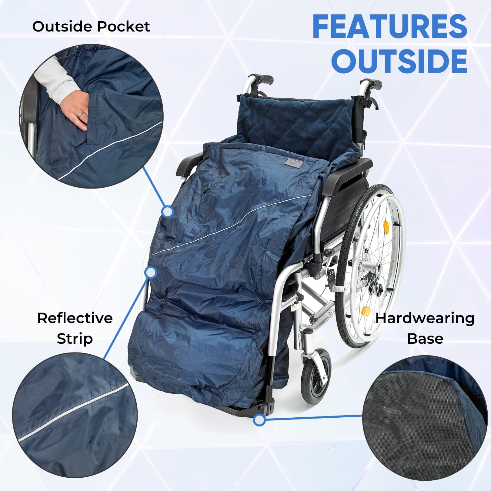 biscay deluxe wheelchair cosy outside features