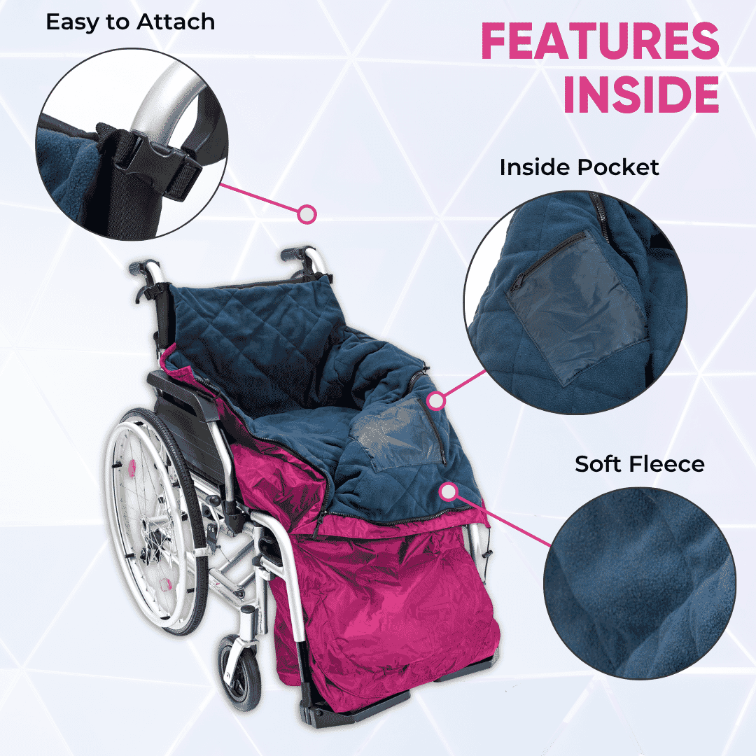 biscay deluxe wheelchair cosy pink features