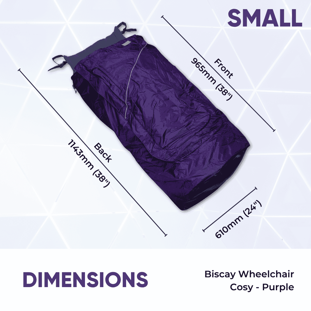 biscay deluxe wheelchair cosy purple dimensions small