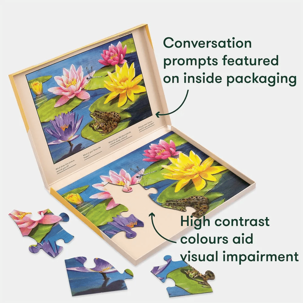 View Blooming Lovely 13 Piece Puzzle Lily Pond information