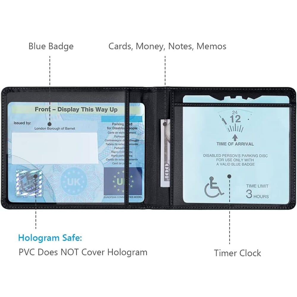 blue badge holder detail