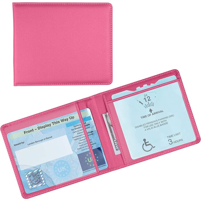 blue badge holder pink