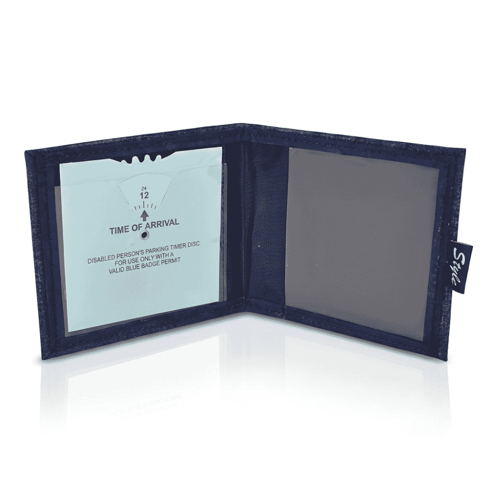 blue badge permit holder navy linen open