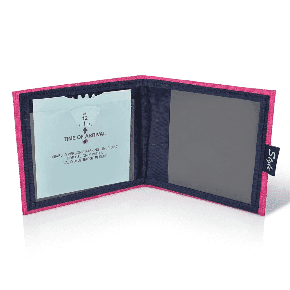 blue badge permit holder pink fuchsia open