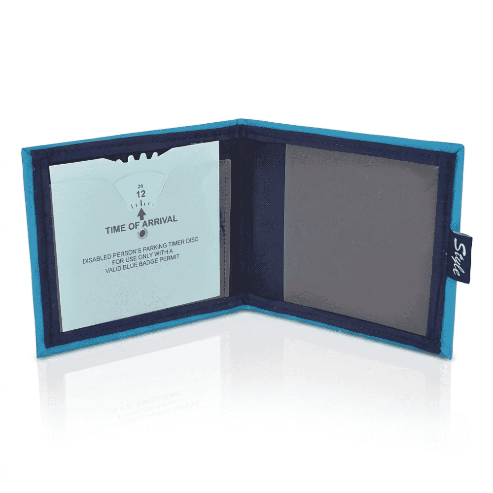 blue badge permit holder turquoise open