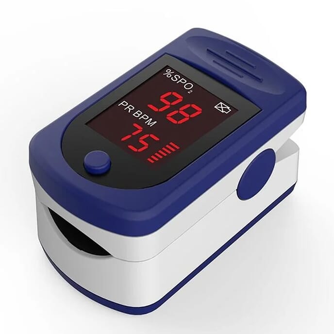 blue fingertip pulse oximeter