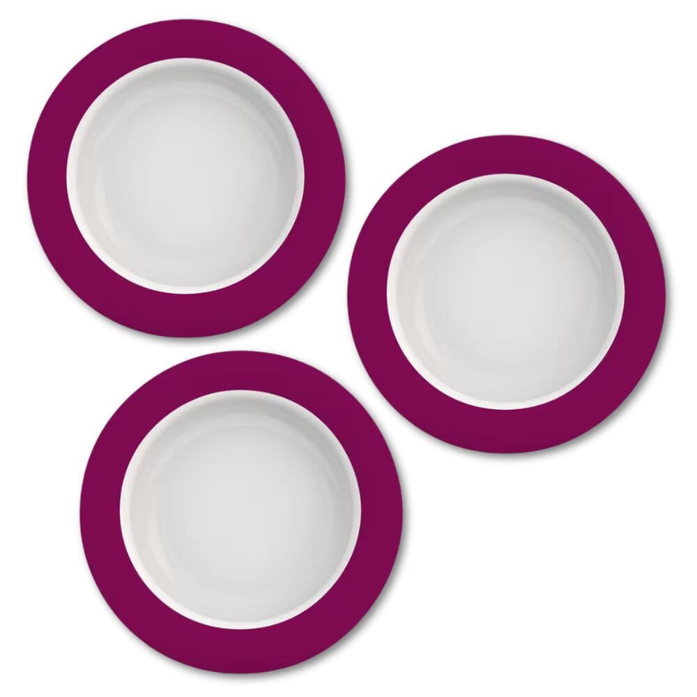 bowl with sloped base blackberry rim pack of 3