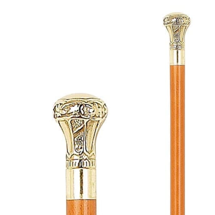 brass crown knob walking stick