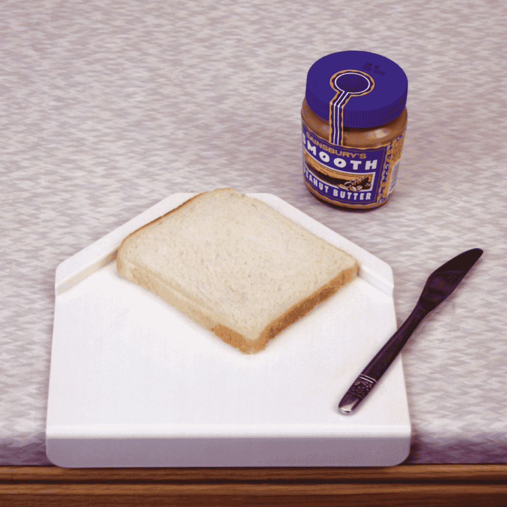 bread spreading board in use