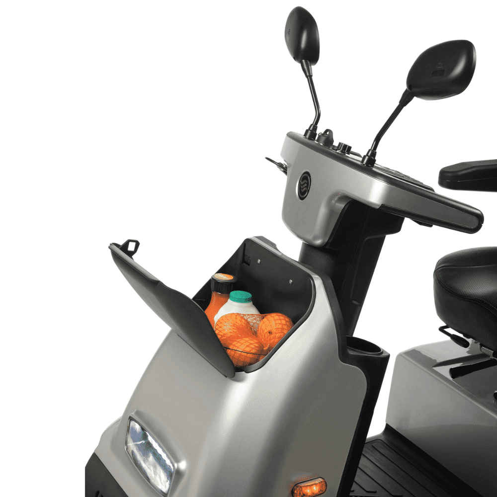 breeze midi 4 wheel mobility scooter front storage
