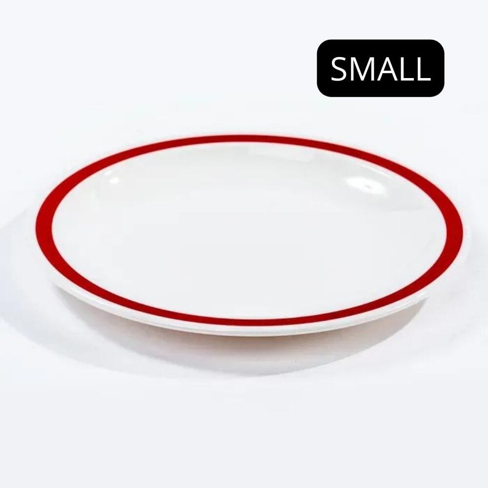 View Bright Red Rim Plate Small information
