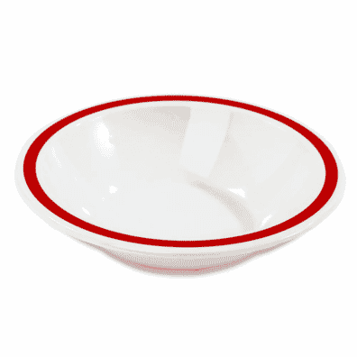 Bright Red Rimmed Bowl
