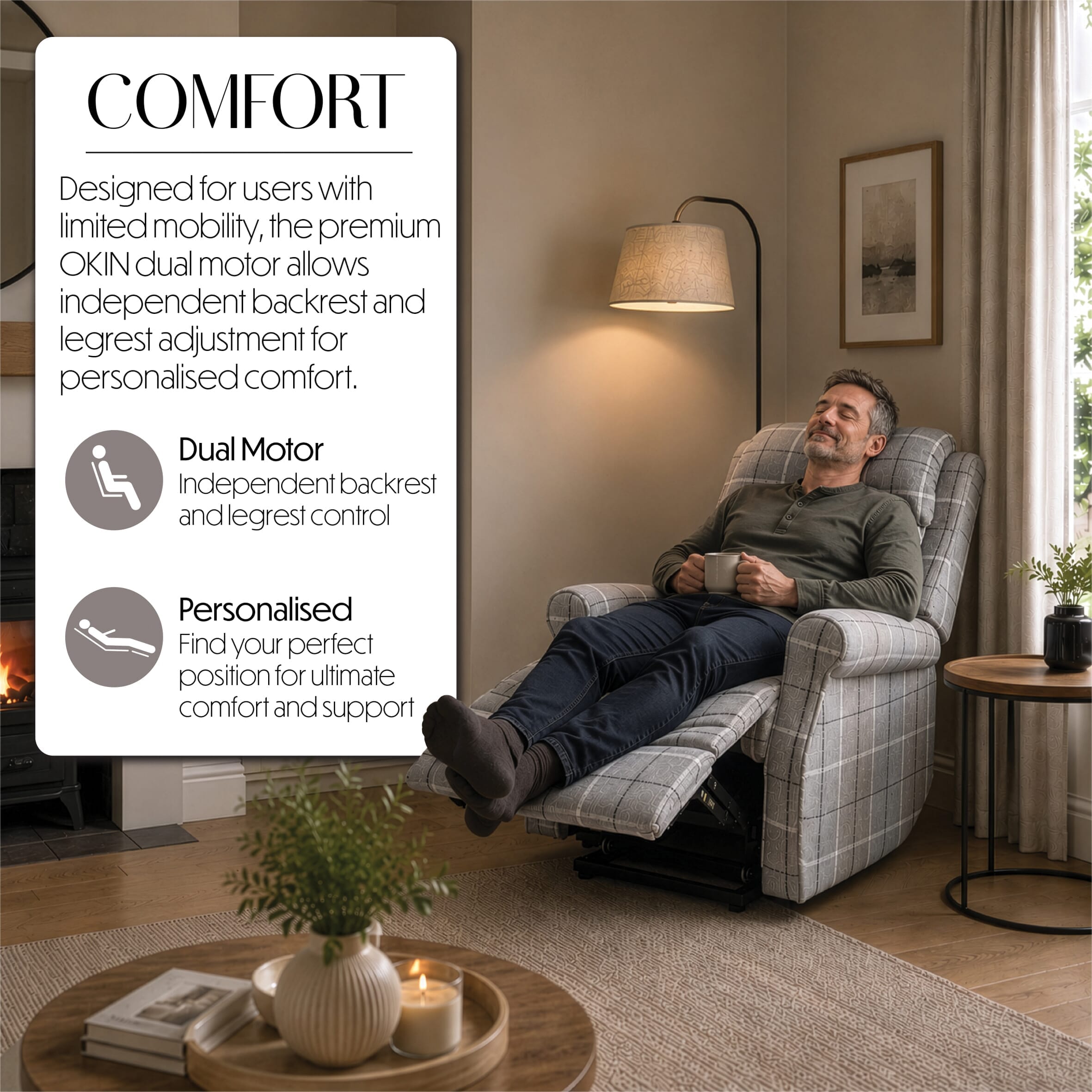 broadway dual motor riser recliner chair comfort