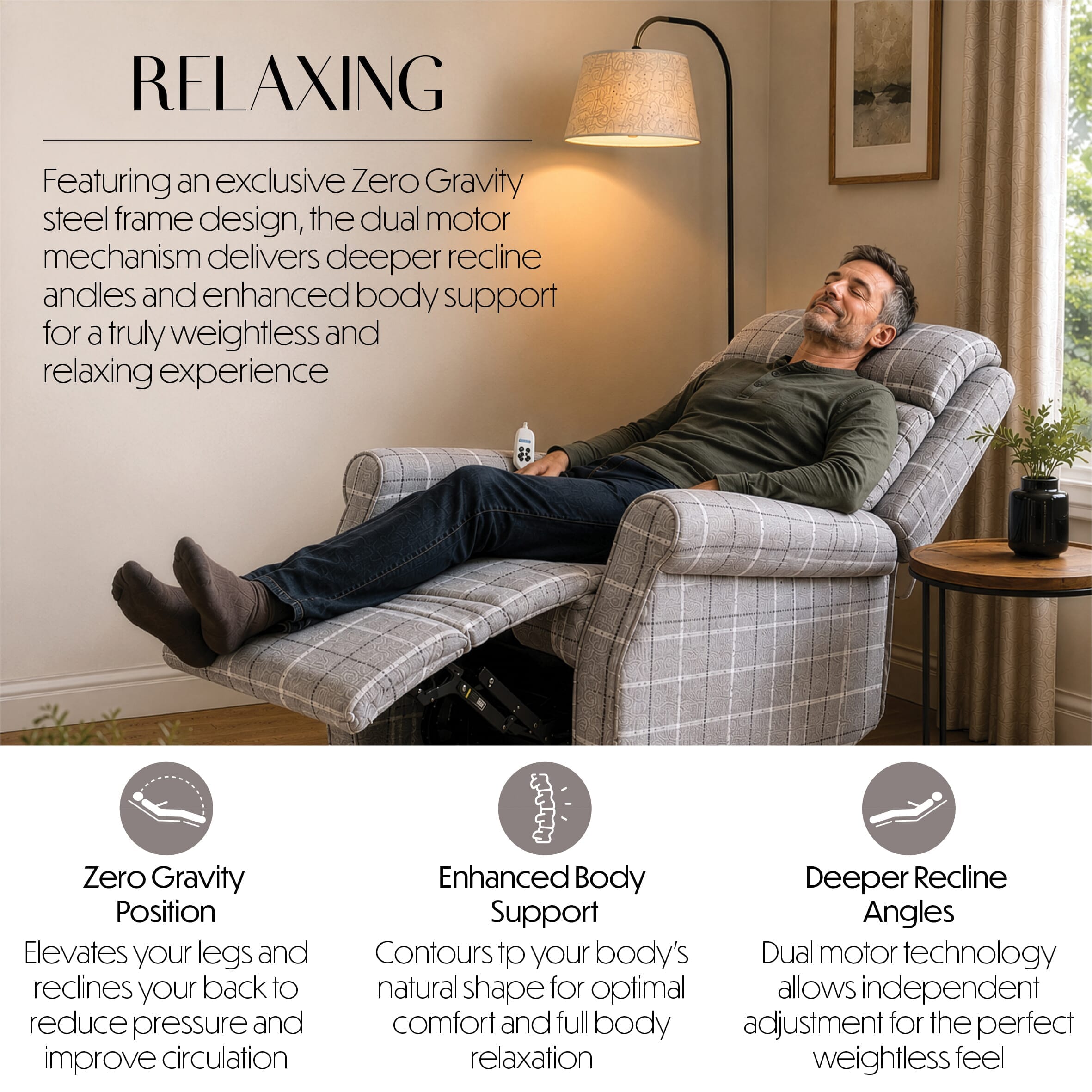 broadway dual motor riser recliner chair relaxing