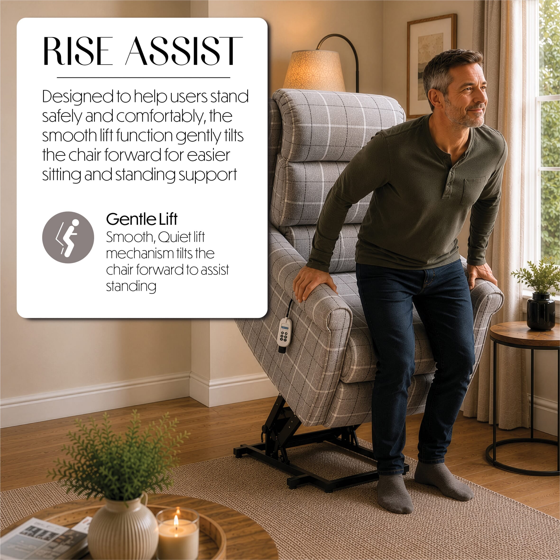 broadway dual motor riser recliner chair rise infographic