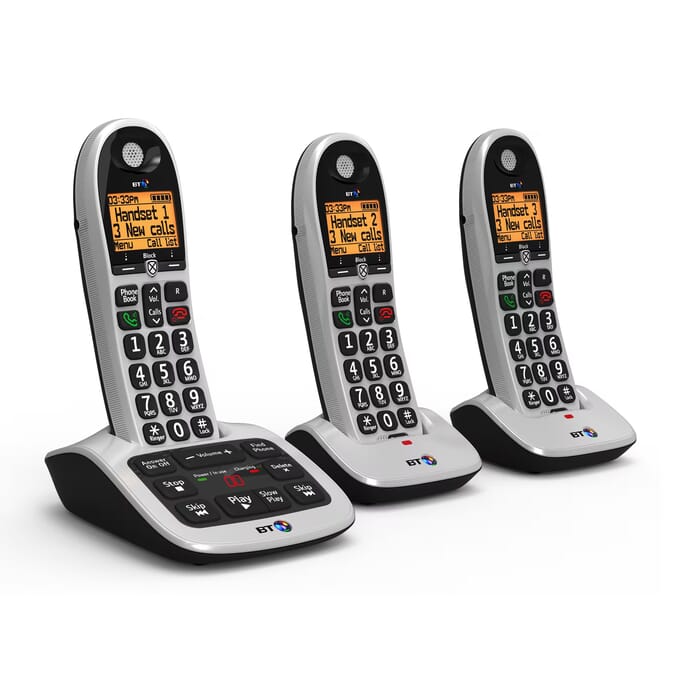 bt 4600 premium big button cordless phone three handsets