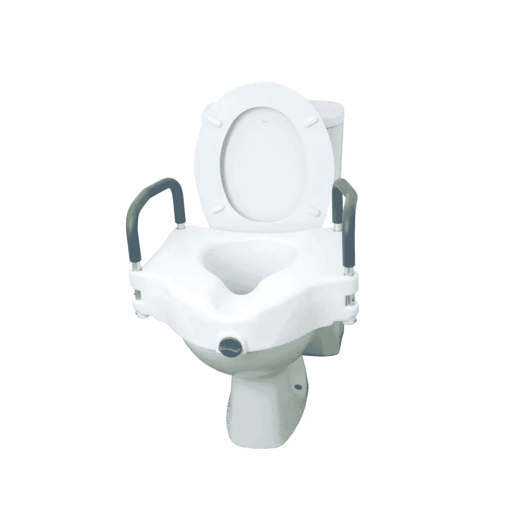 built up toilet seat with removable arms small