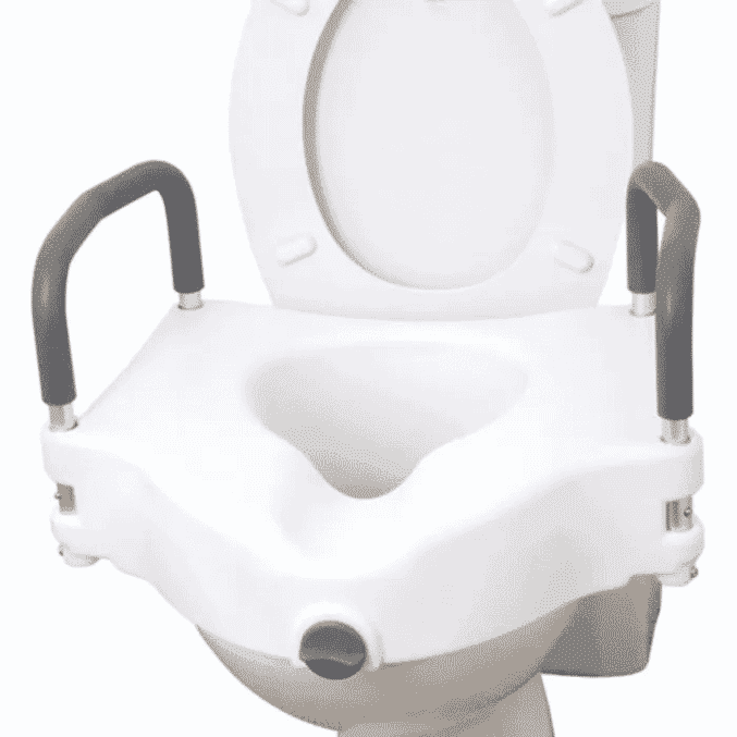 built up toilet seat with removable arms