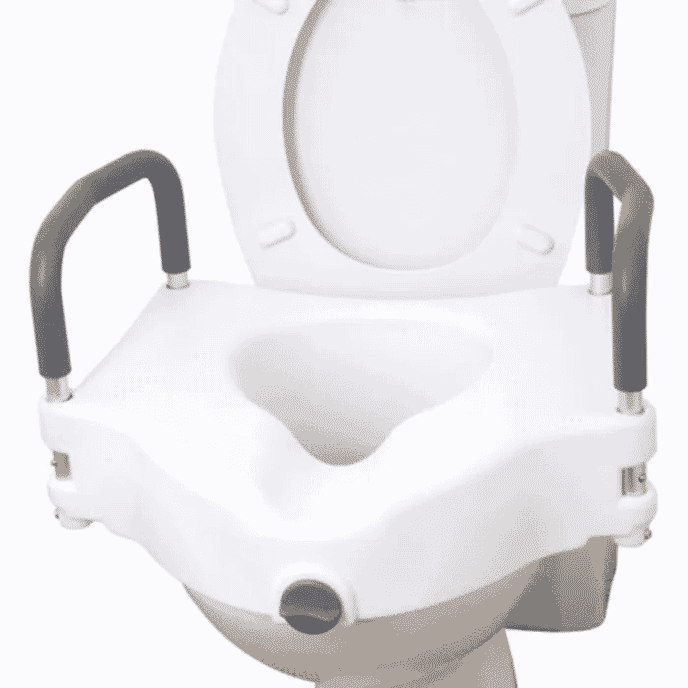 built up toilet seat with removable arms