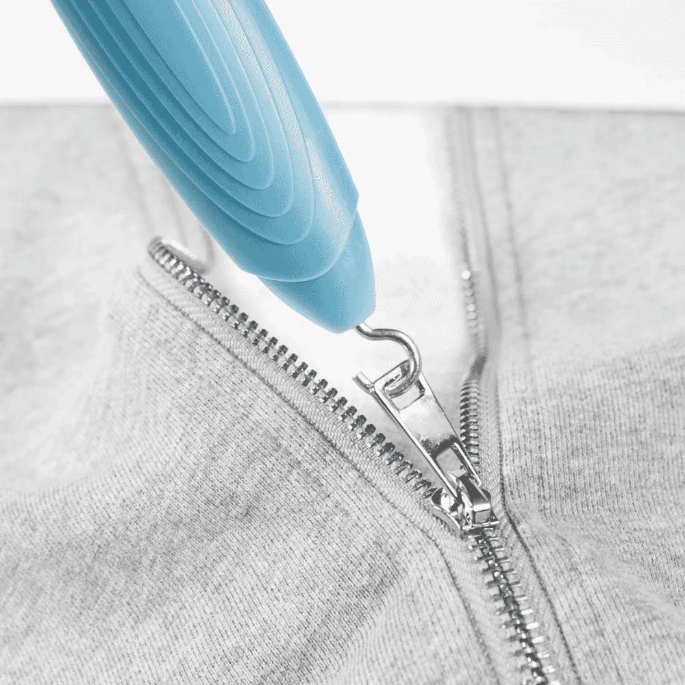 button hook zip puller blue pulling zip