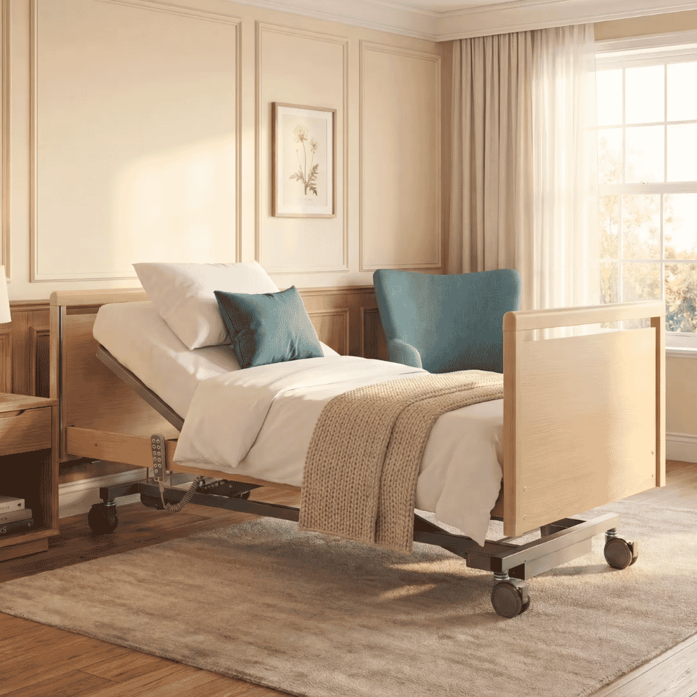 cadence comfort profiling bed with side rails lifestyle