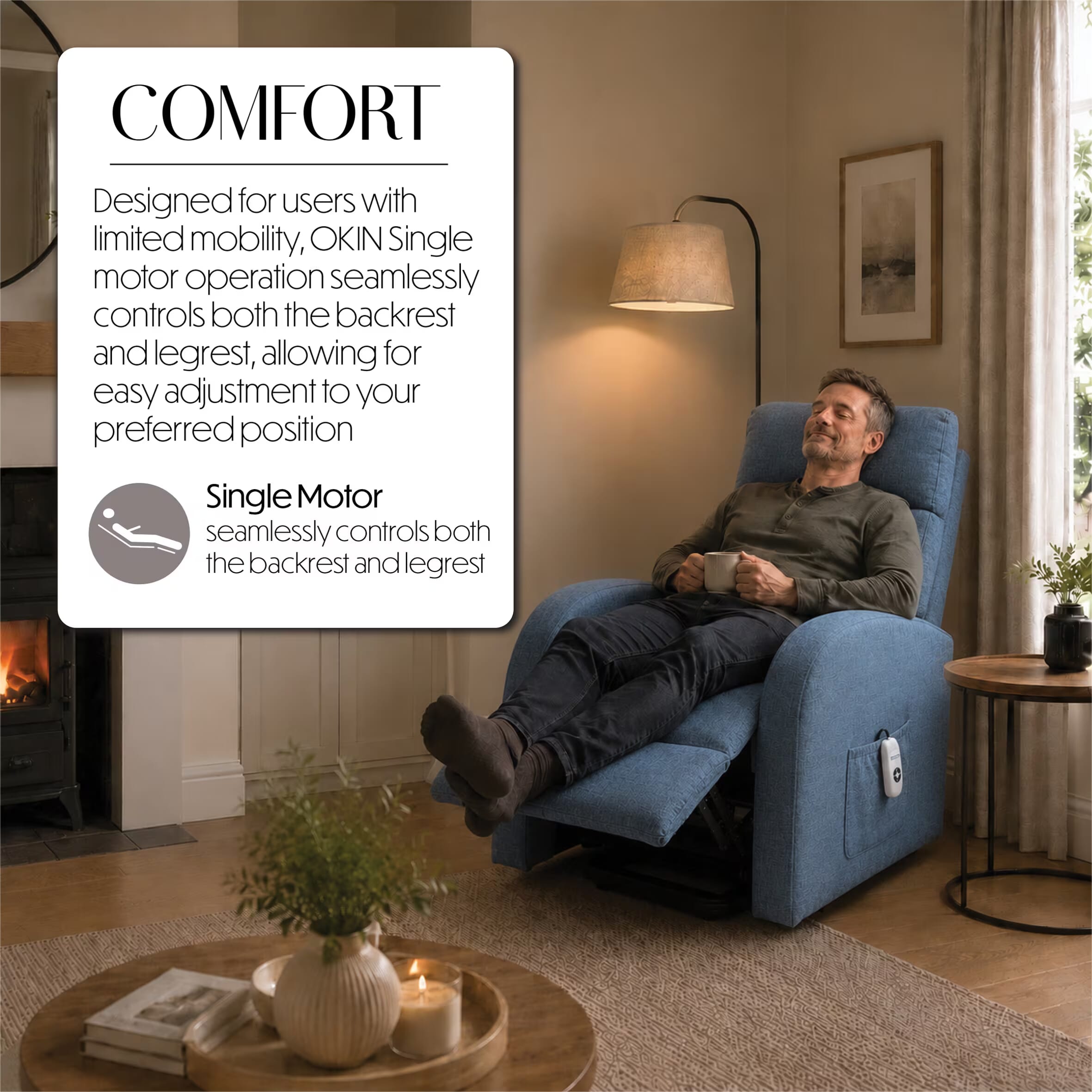 cansfield riser recliner chair blue comfort