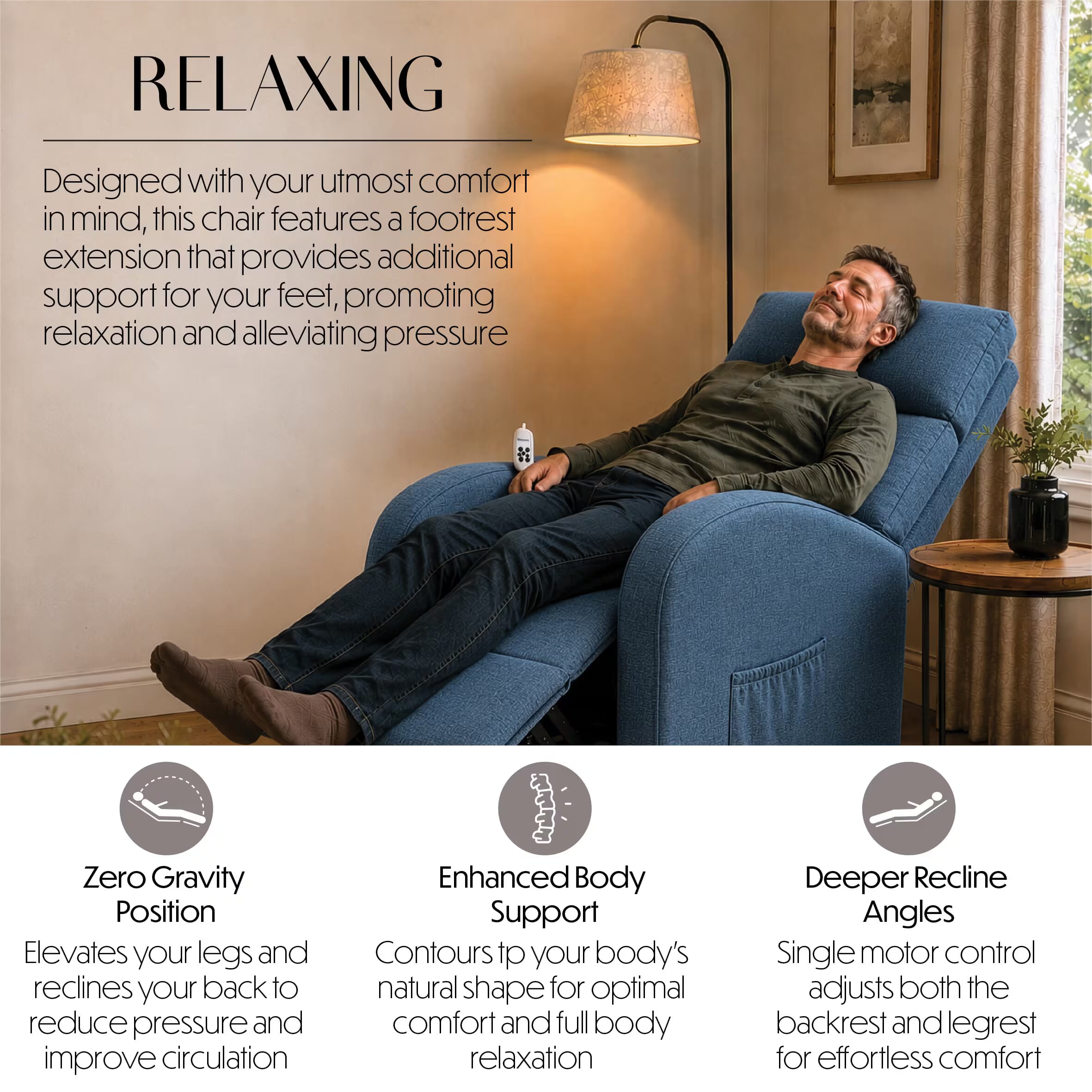 cansfield riser recliner chair blue relaxing