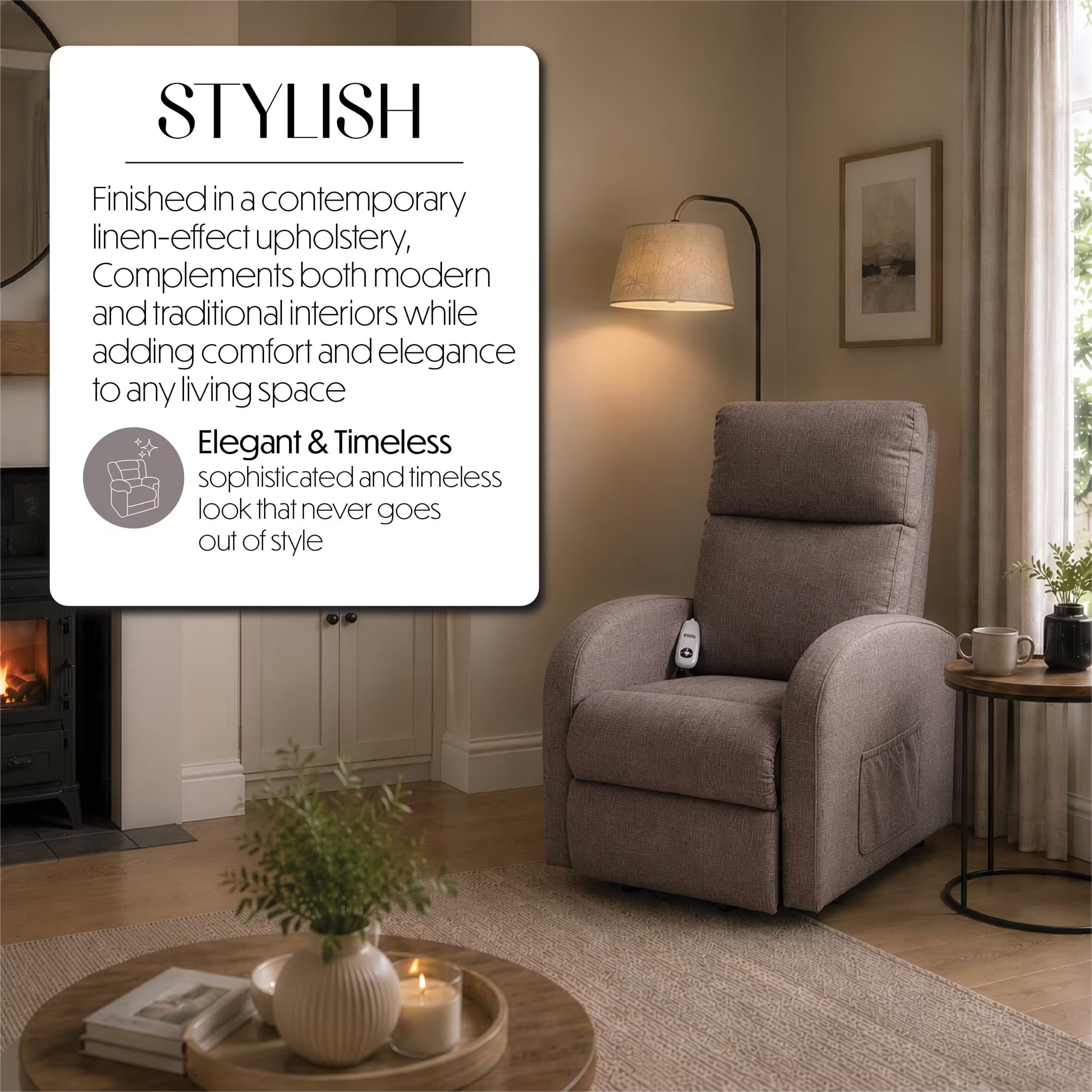 cansfield riser recliner chair mink stylish